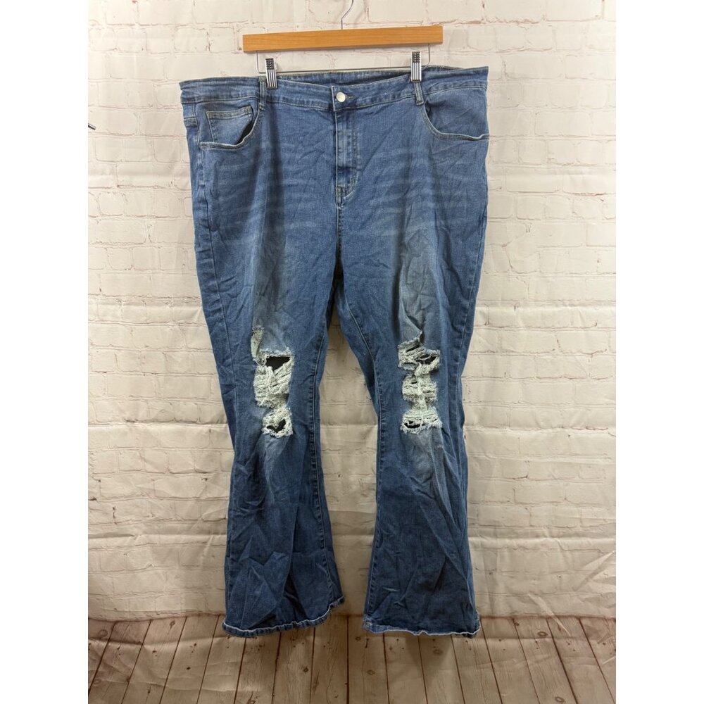 YKK Jeans Womens Size 26 Blue Wide Bootcut Casual Western Streetwear Stretchy